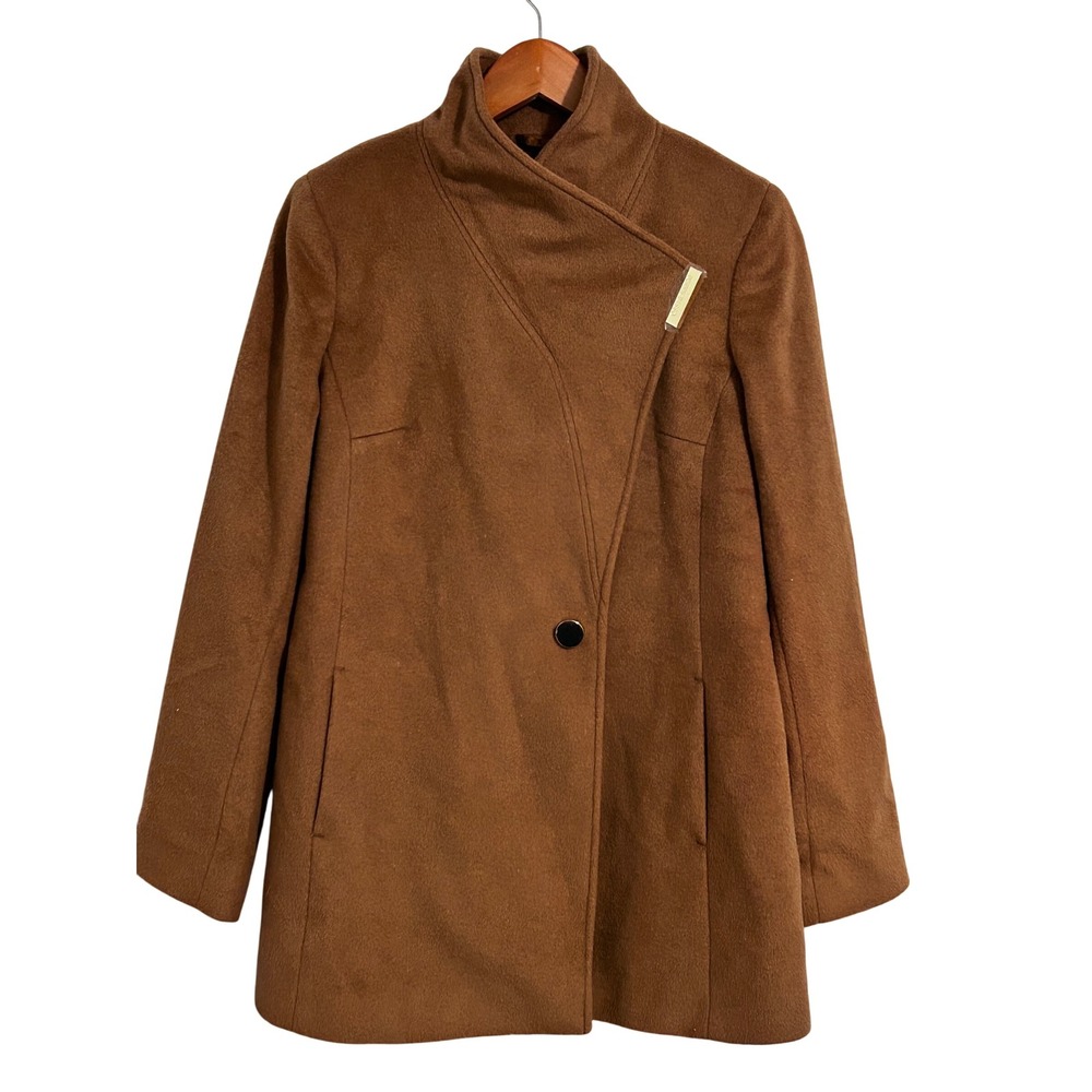 Dennis by Dennis Basso Women's‎ Brown Coat Magnetic Top Closure NO BELT Size 8